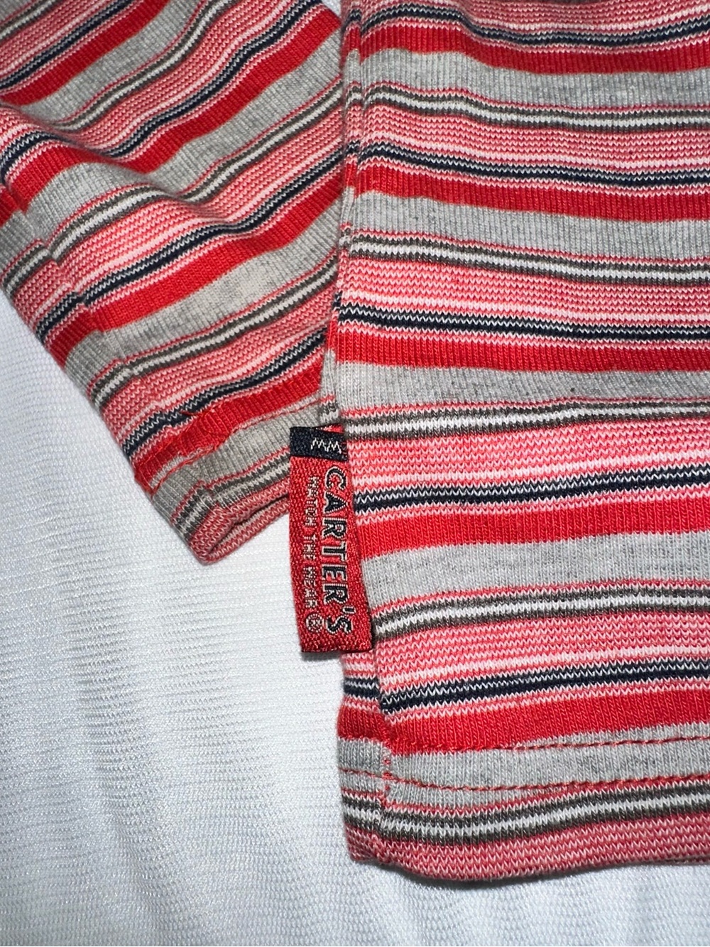 Vintage 90’s Carter’s ‘Watch The Wear’ Striped Snap Henley Shirt Youth 7/8 - Picture 5 of 5